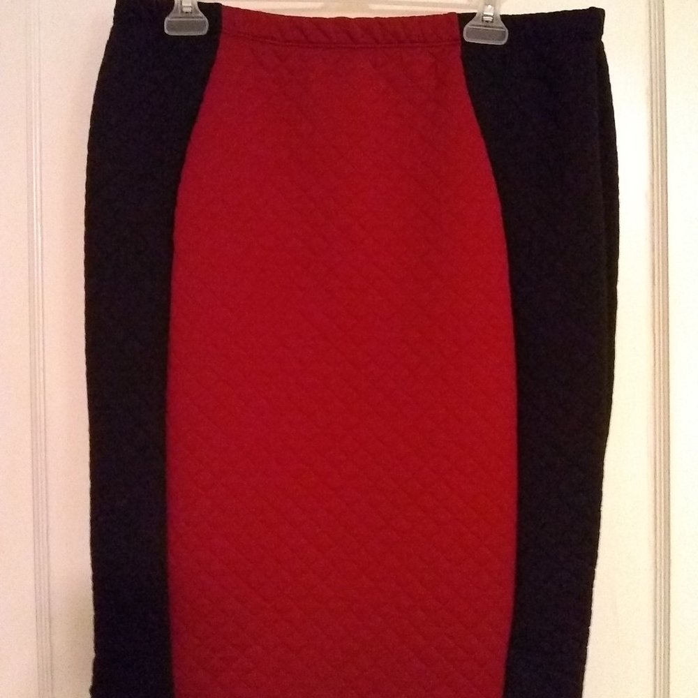 Red and Black Skirt in Tile Design